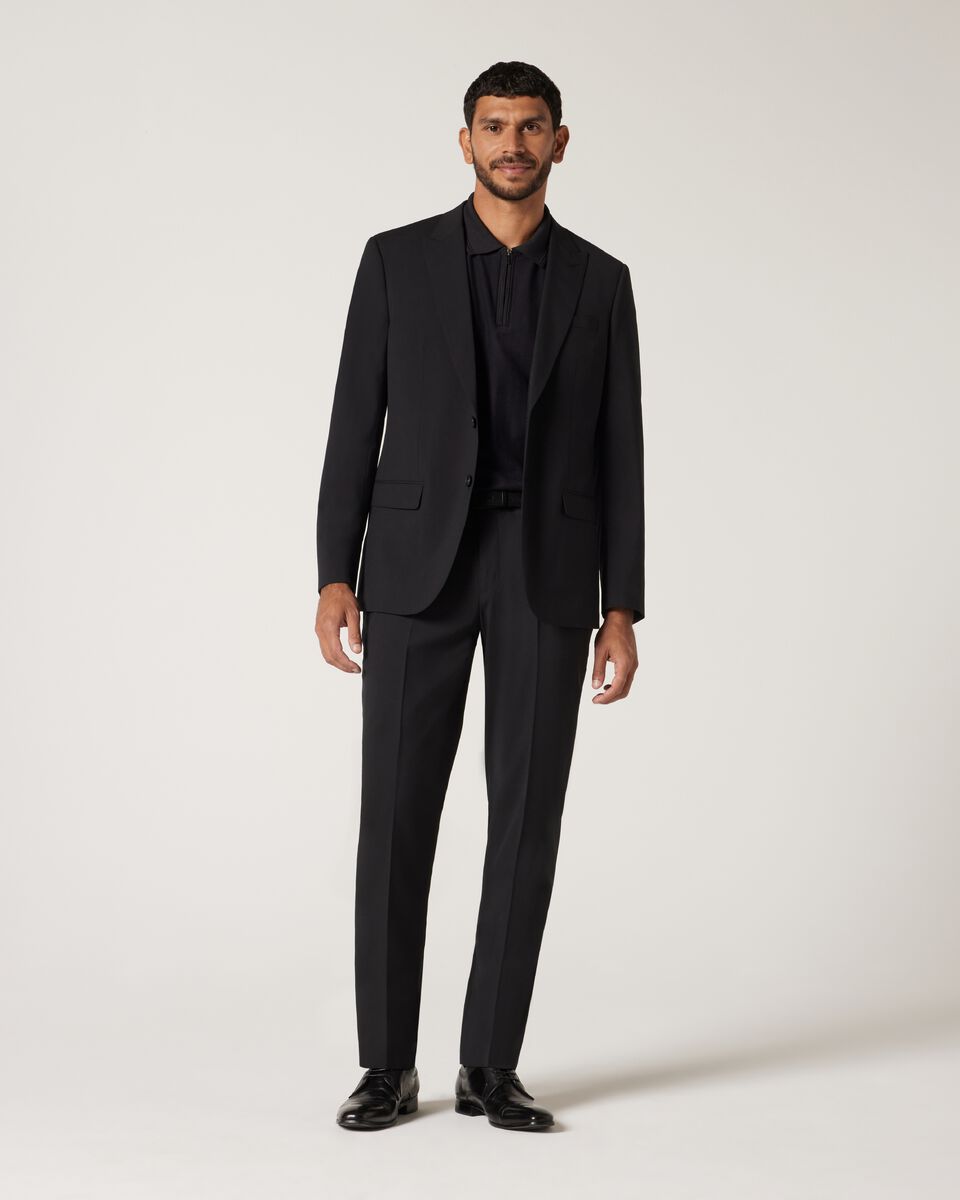 Wool Blend Regular Stretch Premium Tailored Jacket, Black Wool Blend Regular Stretch Premium Tailored Jacket, Black, hi-res